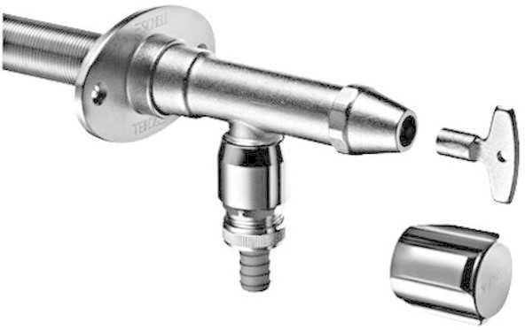 Schell Valve murale extérieure antigel Polar II - set avec aérateur de tuyau