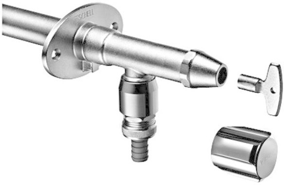 Schell Valve murale extérieure antigel Polar II - avec aérateur de tuyau