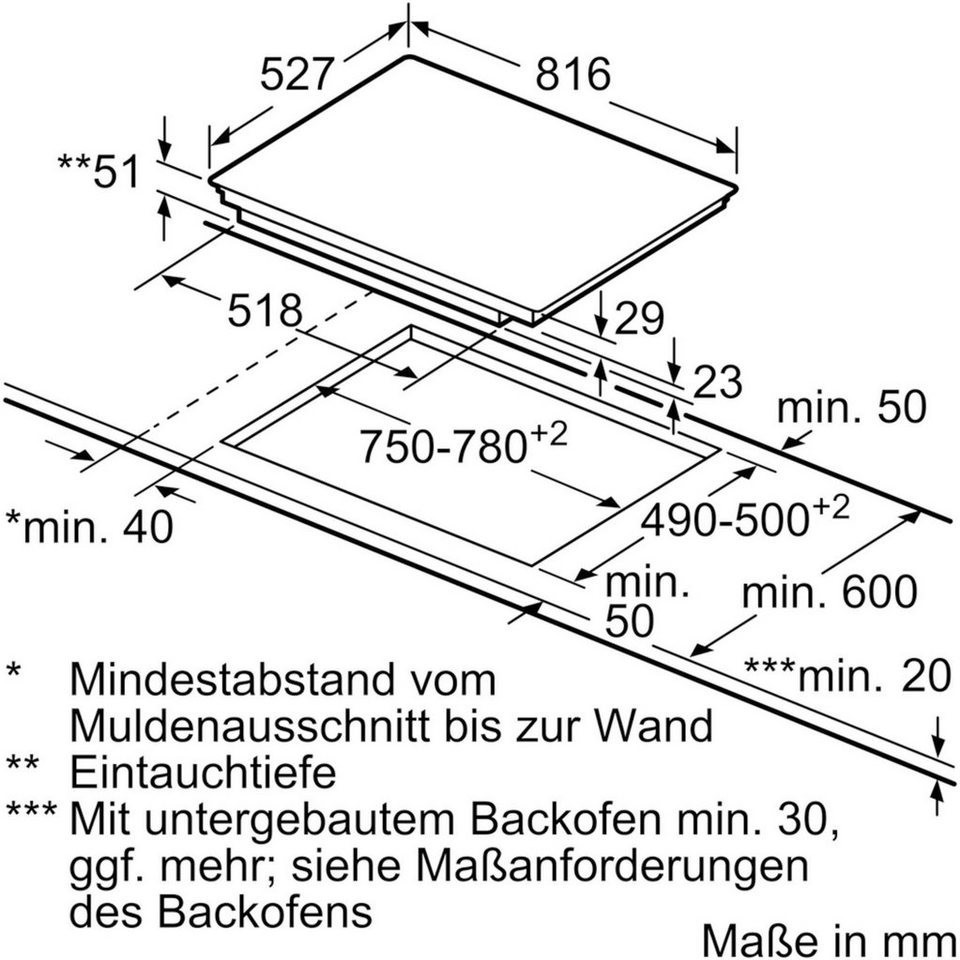 Placa flex Inducción BOSCH Serie  8, Placa inducción, 80 cm, negro, con  perfiles PXY875DC1E — Zurione