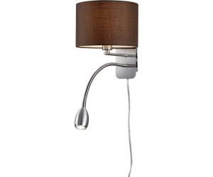 Wohnzimmerlampen Wandlampe mit Stoff Schirm braun Ø 20cm E14 /& LED Leselampe