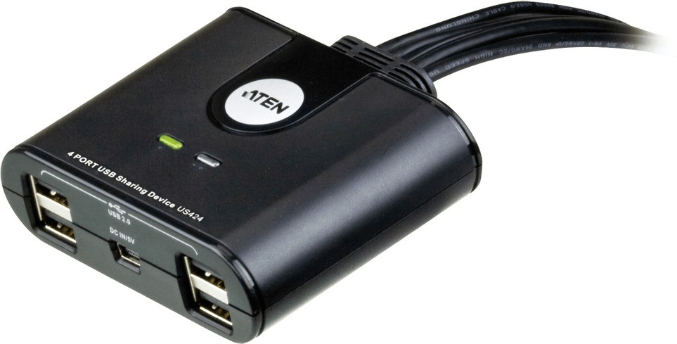 Photos - KVM Switch ATEN 4 Port USB 2.0 Switch  (US424)