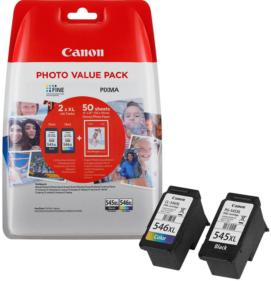 Canon PG-545 & CL-546 - Cartouche d'encre - 2x Zwart / 1x Couleur