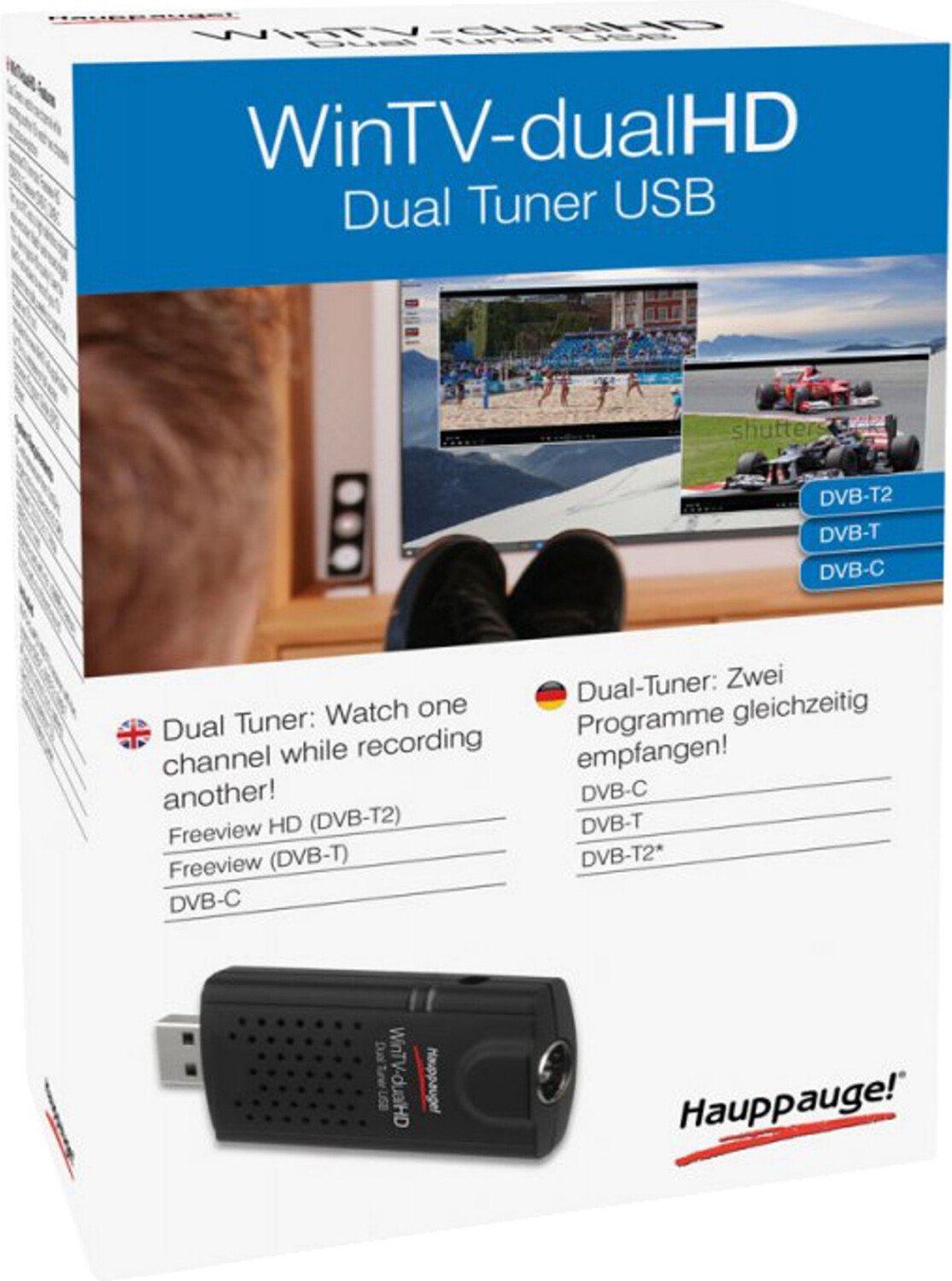 Clé TV Hauppauge WinTV DualHD avec télécommande Number Tuner 2 : :  Informatique