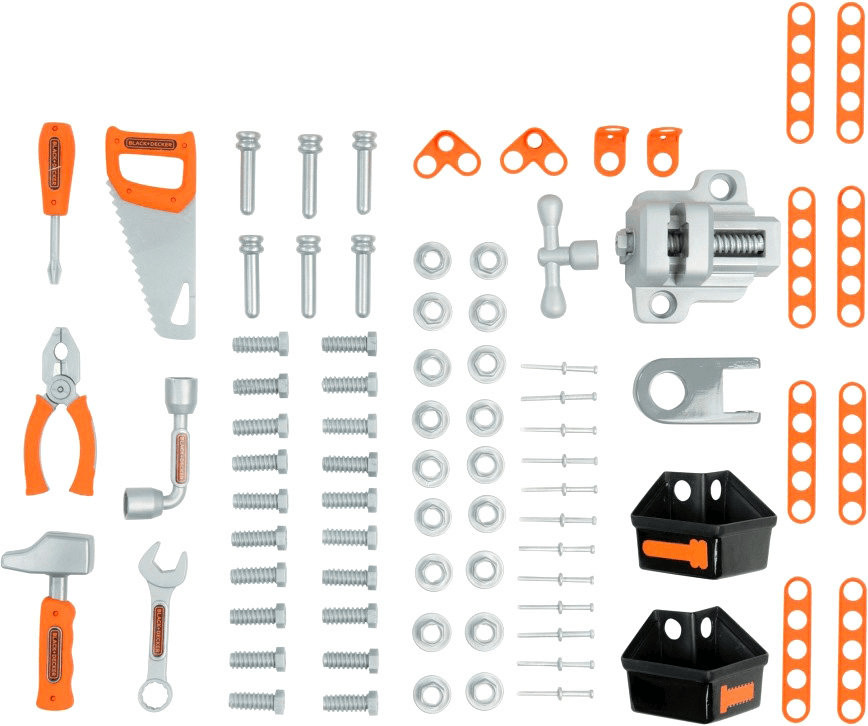 Établi De Bricolage Smoby Black+Decker - 87 Accessoires - À Partir De 3 Ans - Fabriqué En France Avec Plastique Recyclé