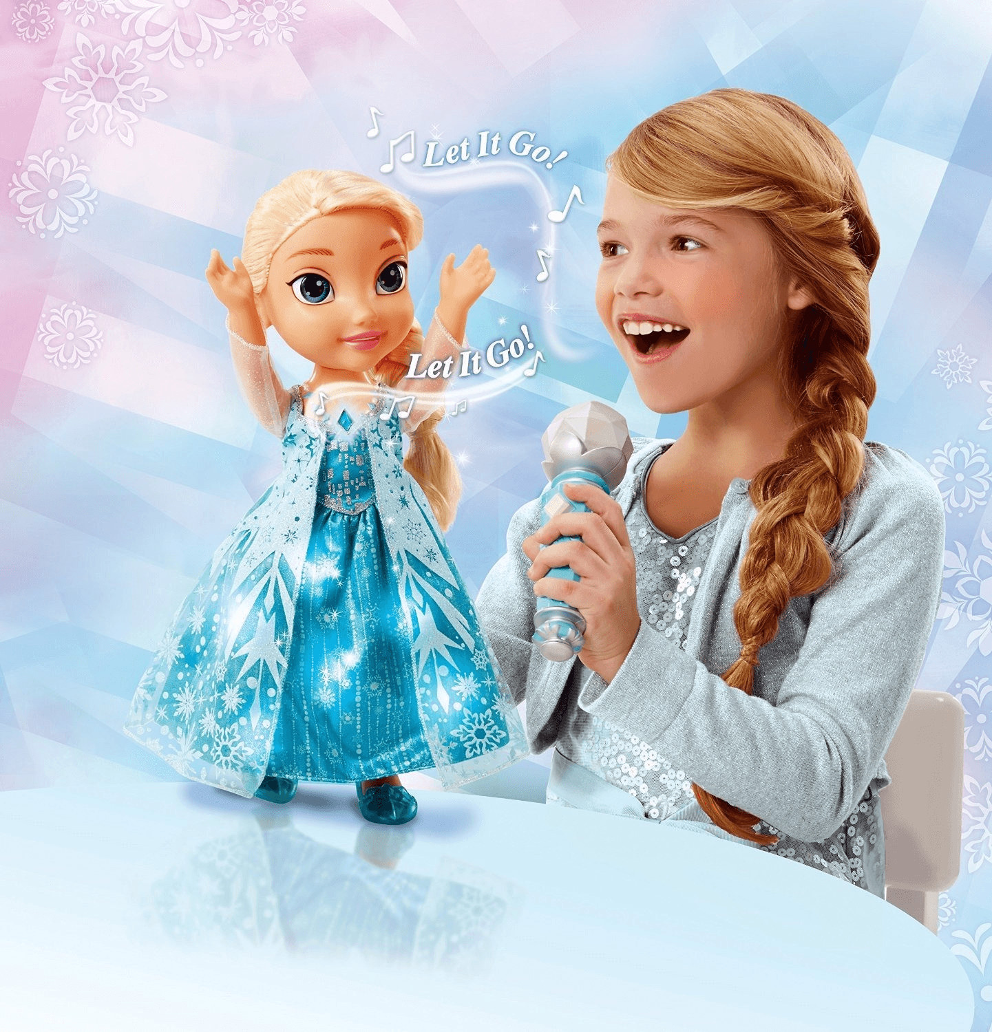 Poupée La Reine des neiges - Elsa chantante et microphone 38 cm