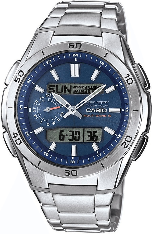 Reloj casio radiocontrolado acero wave sale ceptor