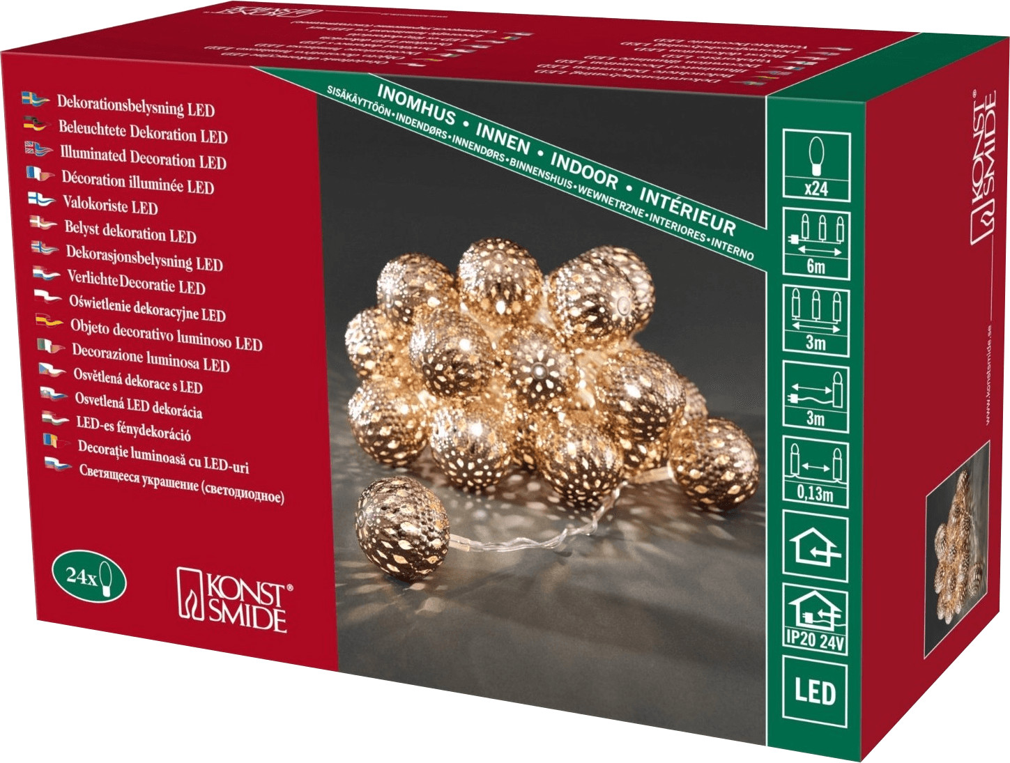 Konstsmide Guirlande lumineuse de Noel boules LED