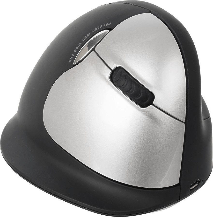 HE R-Go VerticalMaus sans fil droitiers (noir/gris)