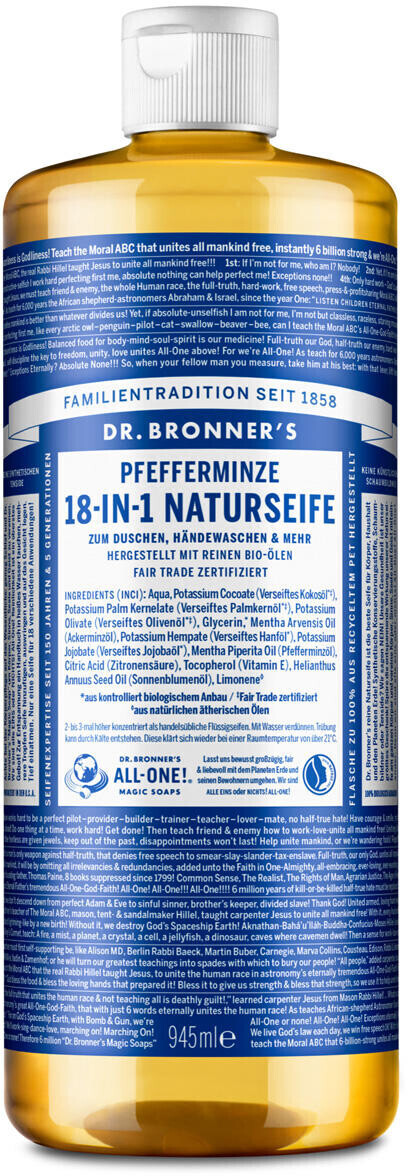 Dr. Bronner's Castile Liquid Soap Peppermint (946ml)