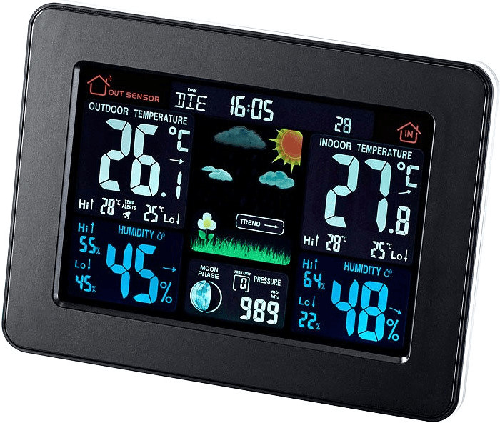 wetterstation funk mit außensensor großes display
