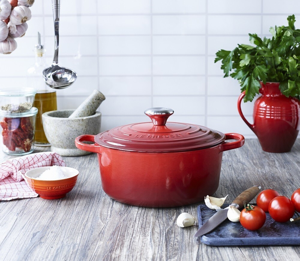 Buy Le Creuset Signature Cast Iron Round Casserole Dish 20cm Cherry Red