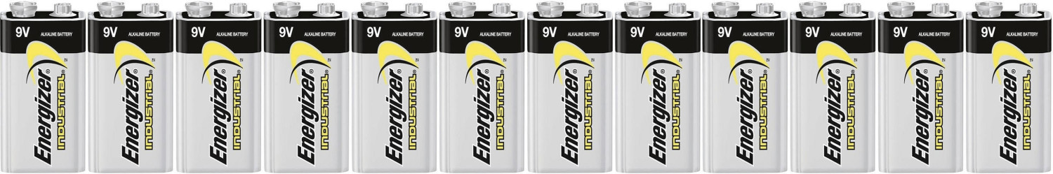 Energizer Lot de 12 piles alcalines Industrial 6LR61 9V