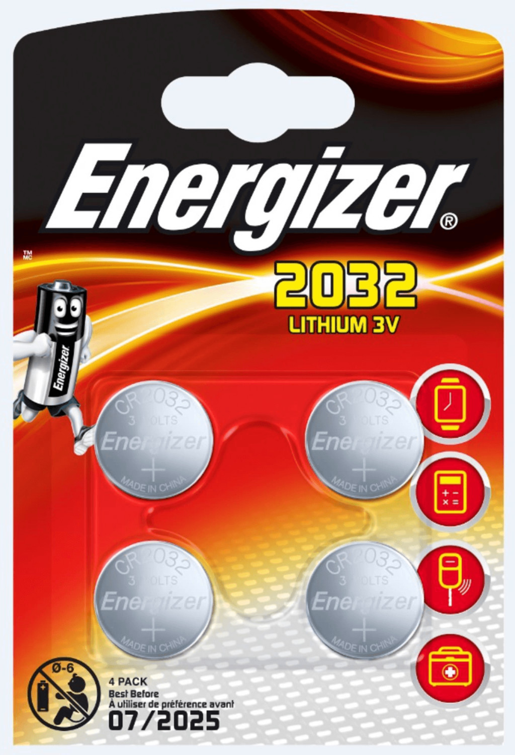 Energizer CR2032 Lithium (4 piles)