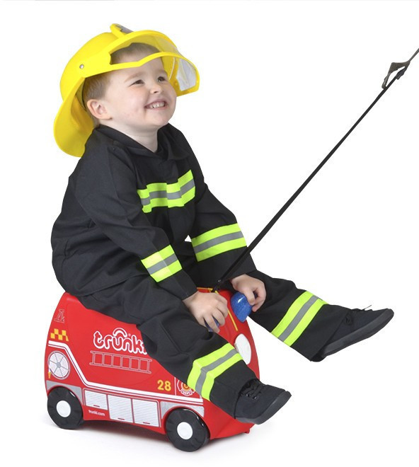 Trunki Valise à Roulettes pour Enfants et Bagages à Main pour Enfants :  Valise à Roulettes Frank le Camion de Pompier (Rouge)