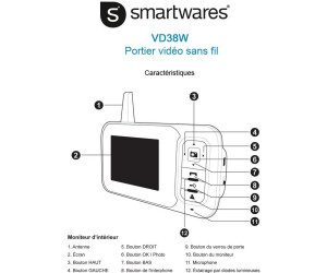 SMARTWARES VD38W Videotürklingel Wireless Plug & Play ! Kundenrückläufer !! 