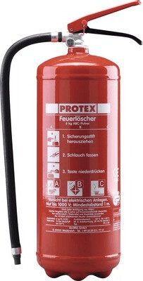 Feuerlöscher Protex PDE1GA 1 kg mit Manometer und Halterung