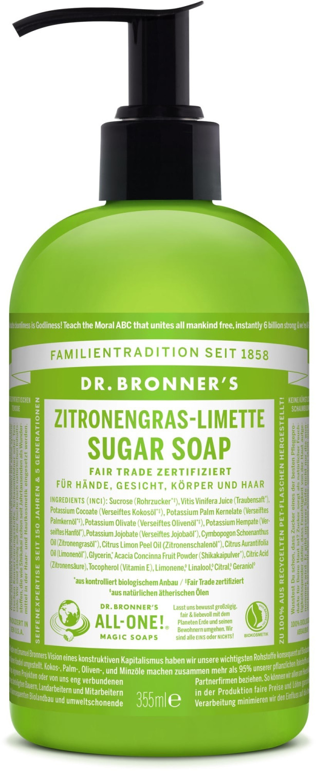 Dr. Bronner's Shikakai Soap Lemongrass Lime (355ml)