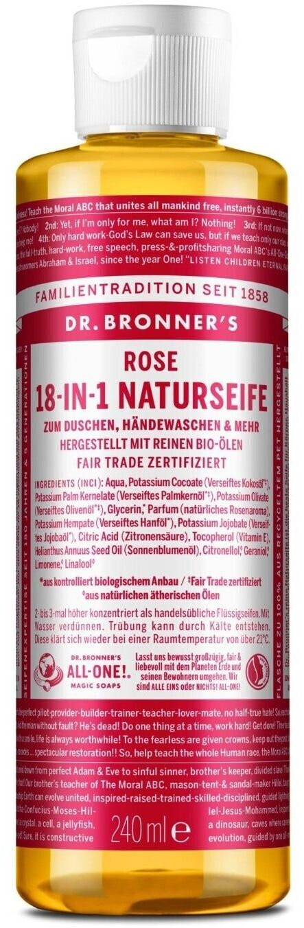 Dr. Bronner's Savon liquide à la rose