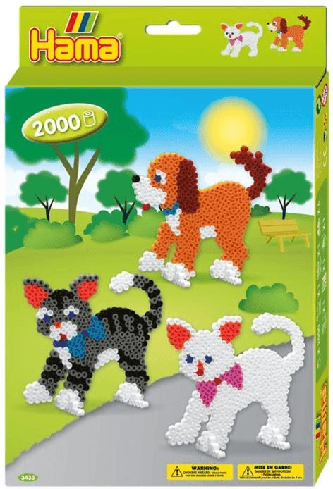 Hama Boîte de 2000 perles Le chien et les chats (3433)