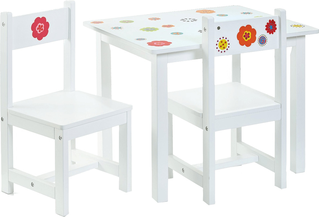 Zeller Table et chaises blanc