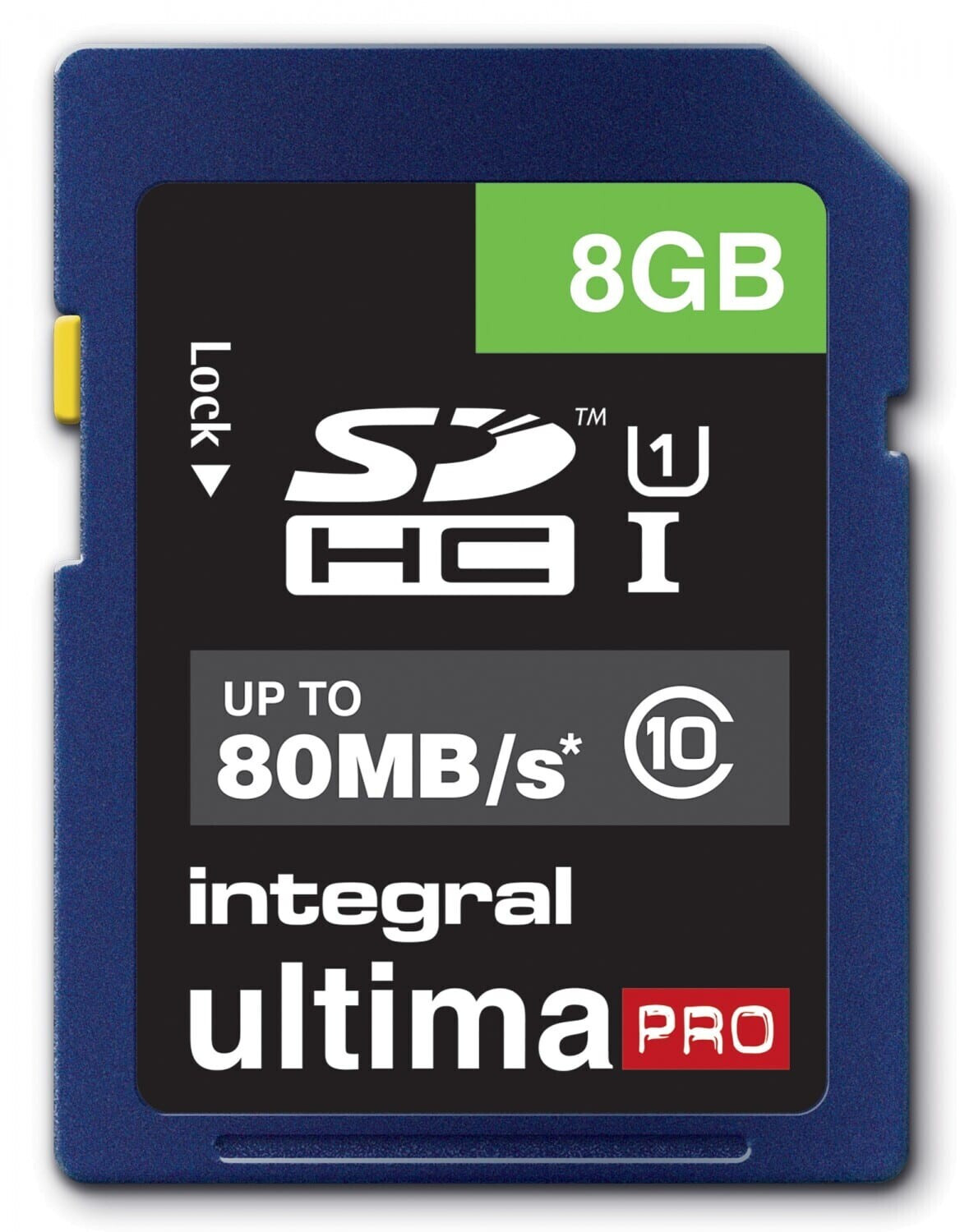 Integral SDHC 8GB Class 10 ULTIMAPRO UHS-1 class 1 Speicherkarte bis zu 80 MB//s Transfergeschwindigkeit