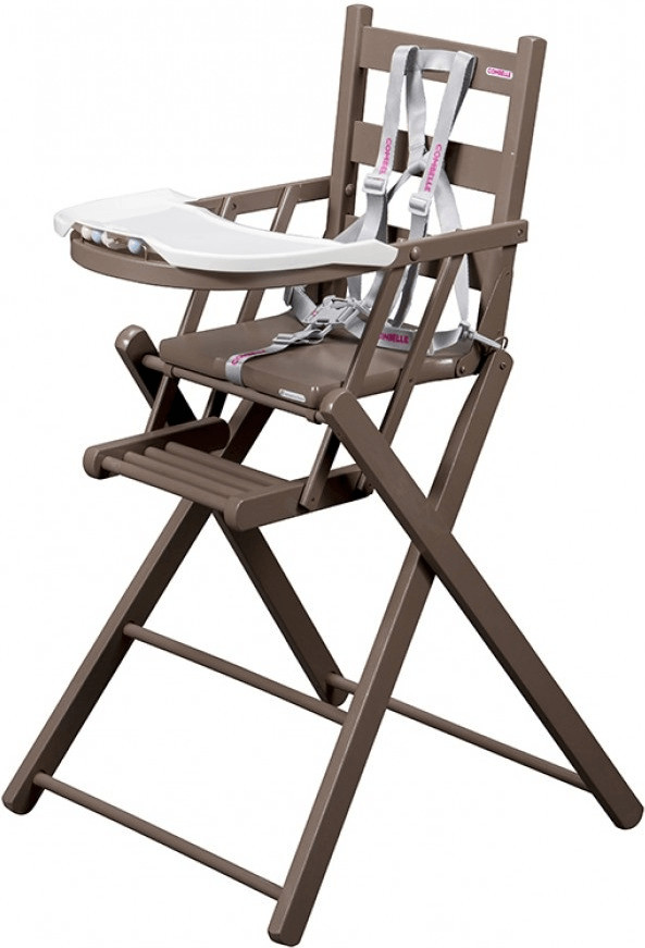 Combelle Chaise haute pliante Sarah laquée taupe