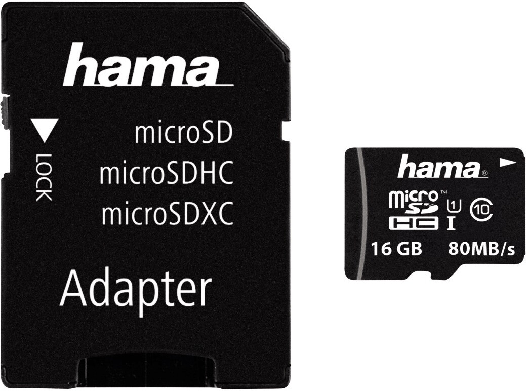 Hama microSDHC 16GB Class 10 UHS-I 80MB/s (00124138)