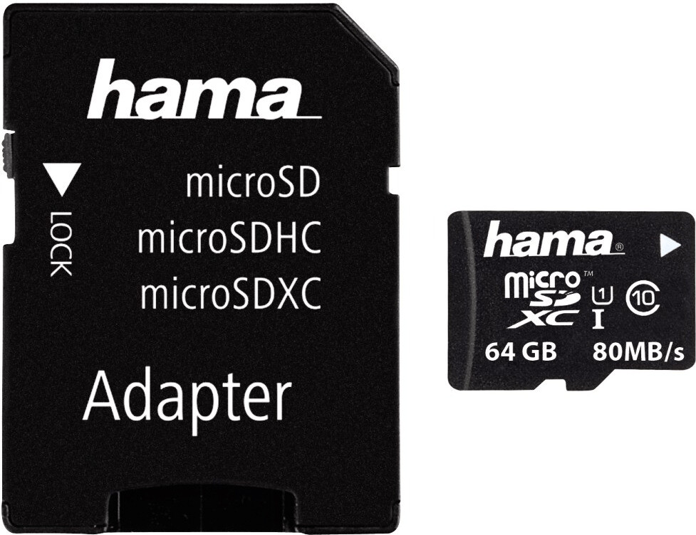 Hama microSDXC 64GB Class 10 UHS-I 80MB/s (00124140)