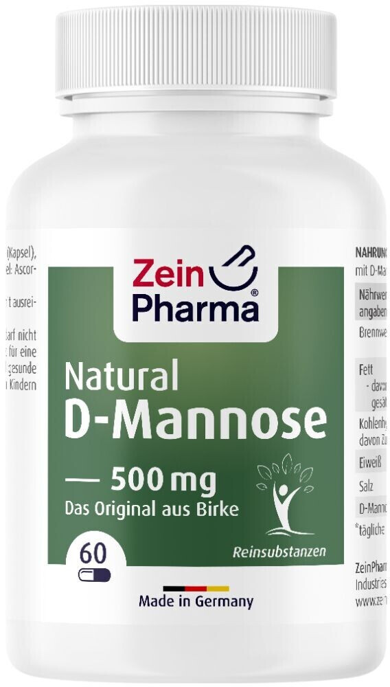 ZeinPharma Natural D-Mannose 500 mg Capsules (60 pcs)