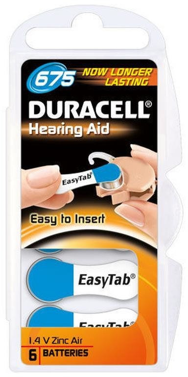Duracell EasyTab 675 bleu (6 piles)