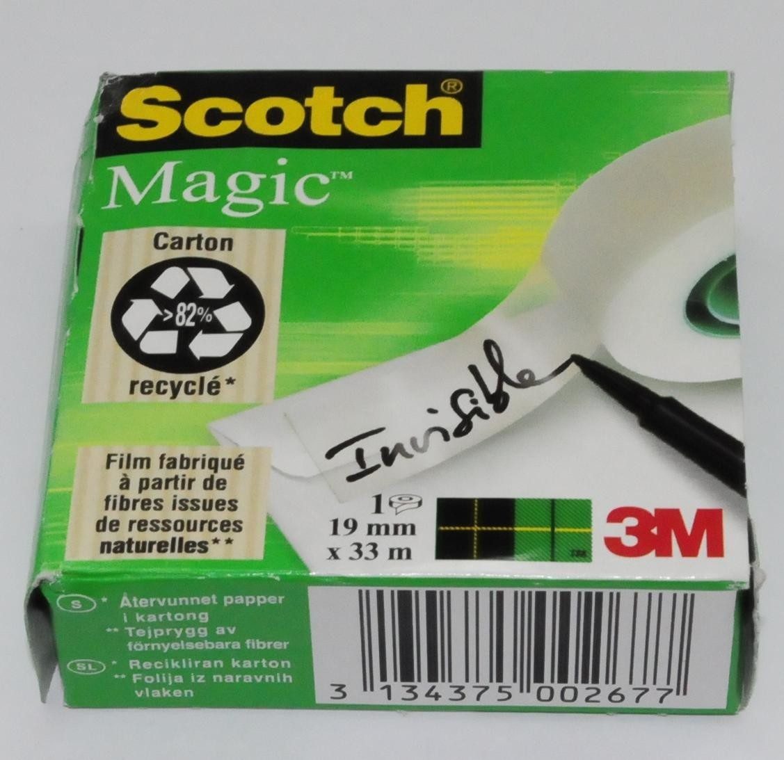Rouleau de Scotch Magic amovible 19 mm x 33 m