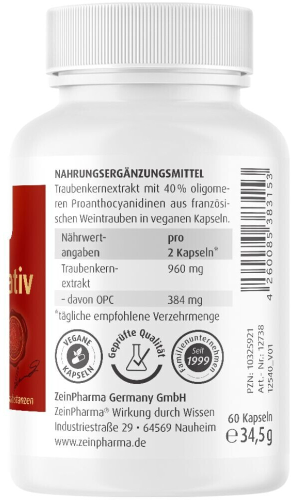 ZeinPharma OPC nativ Kapseln (60 Stk.) ab 14,46 €