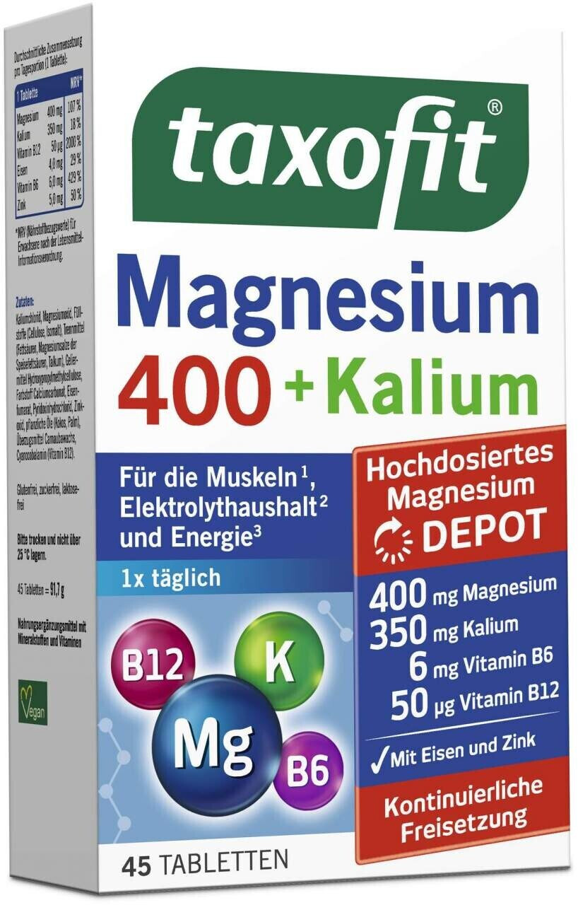 Taxofit Magnesium 400 + Kalium Tabletten (45 Stk.) ab 3,07