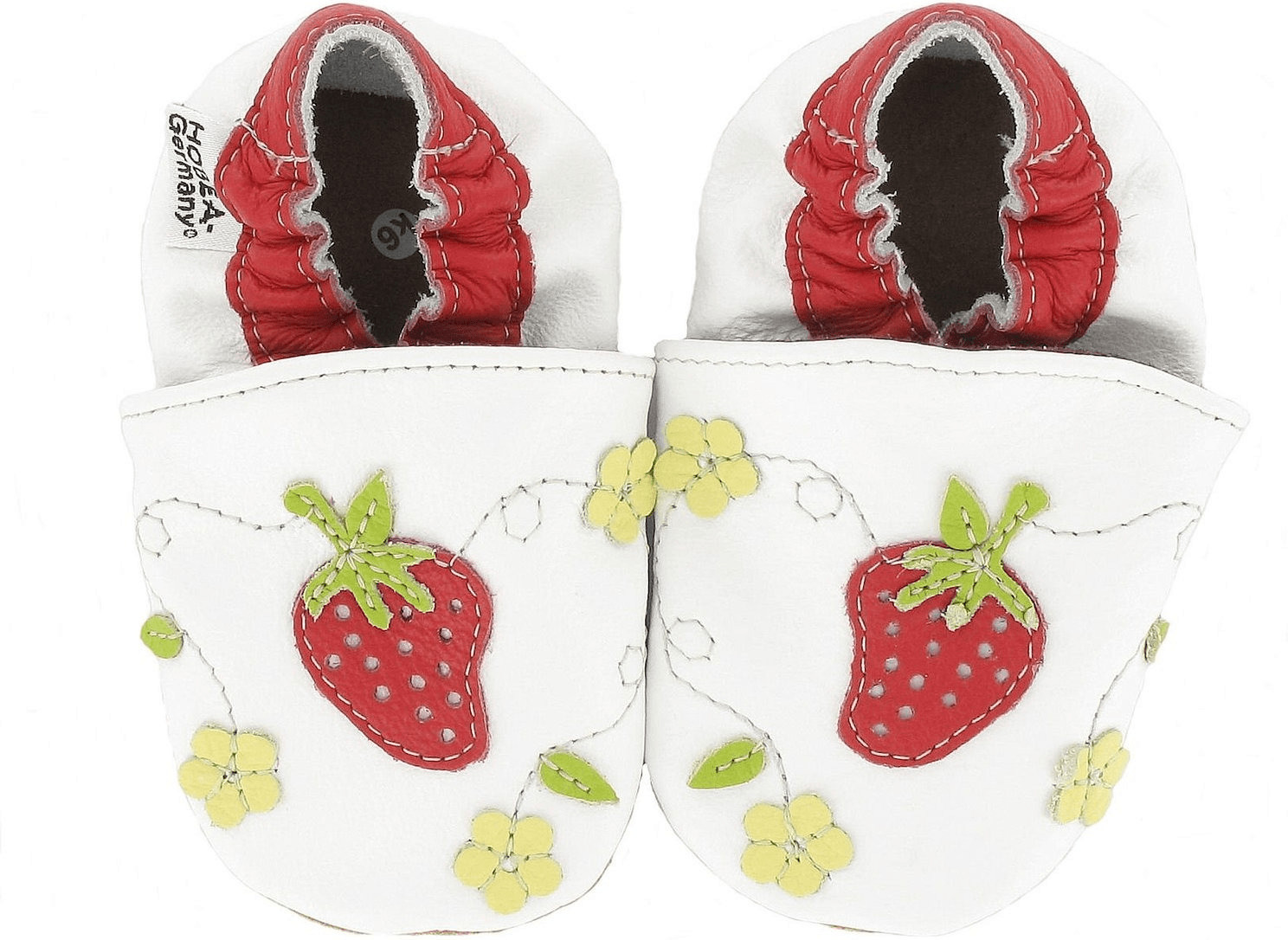 HOBEA-Germany Chaussons d'éveil en cuir Fraise