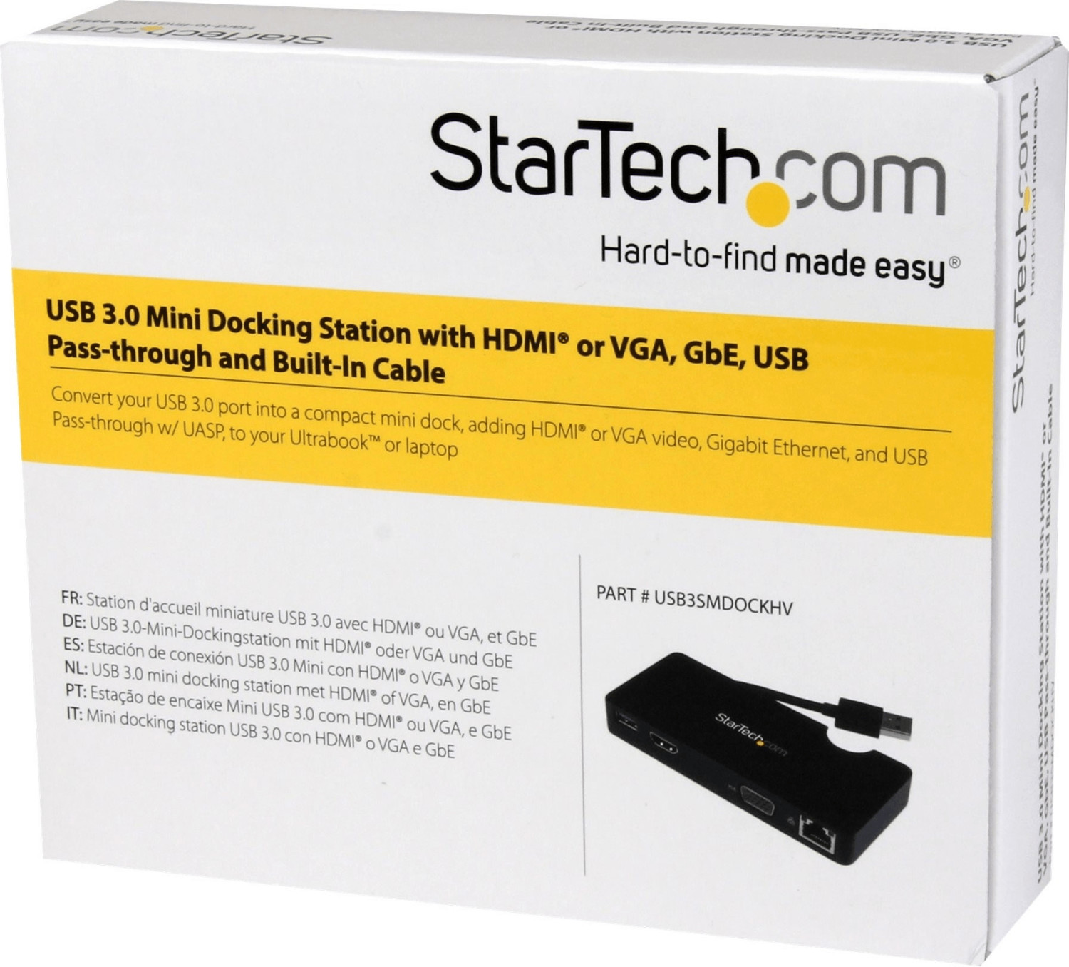 StarTech Mini station d'accueil USB 3.0 universelle pour ordinateur portable HDMI ou VGA - USB 3.0 (USB3SMDOCKHV)