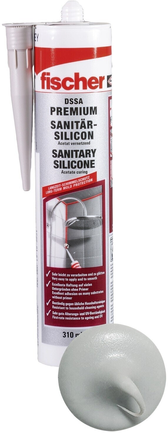 Fischer Sanitary Silicone DSSA 310 ml Grout Grey (512208)