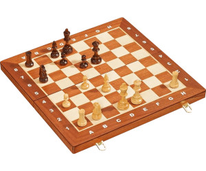 26,5 X 13,5 cm Schachspiel Schachbrett Schach Kassette Figuren Klappbar  NEU 