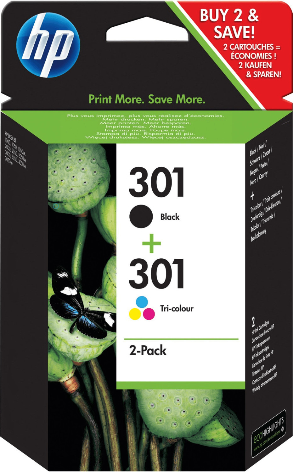 Soldes HP Nr. 301 Multipack 4 couleurs (N9J72AE) 2024 au meilleur prix sur