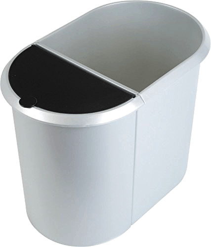 Helit Corbeille à papier Duo 29 L argent (61039)