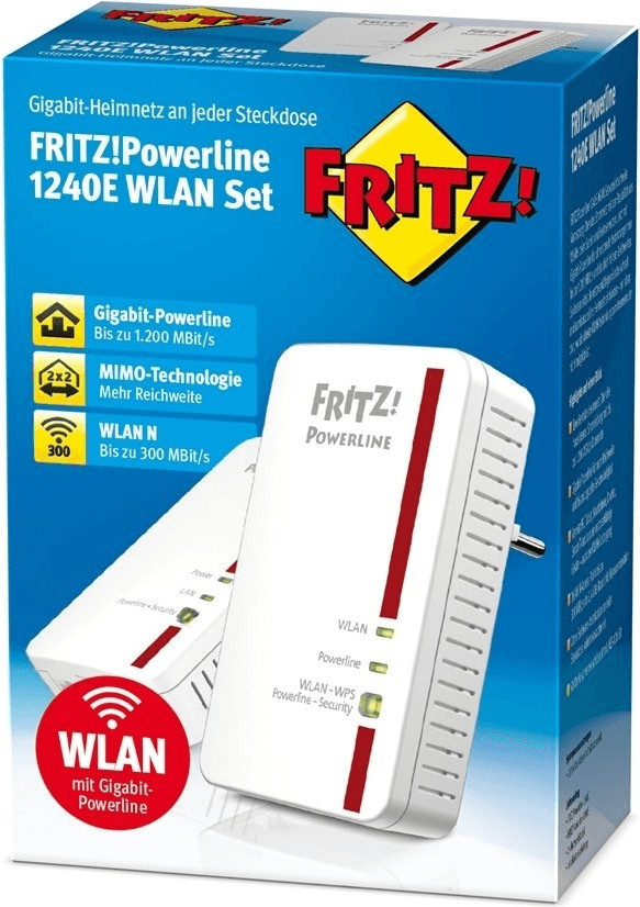 AVM FRITZ!Powerline 540E WLAN Set - enthaelt 1x FRITZ!Powerline 540E