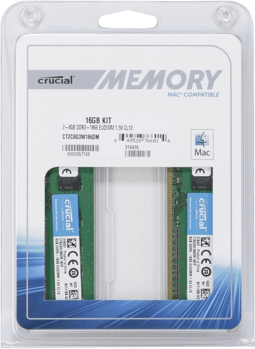 Crucial 16GB Kit DDR3-1866 CL13 (CT2C8G3W186DM)