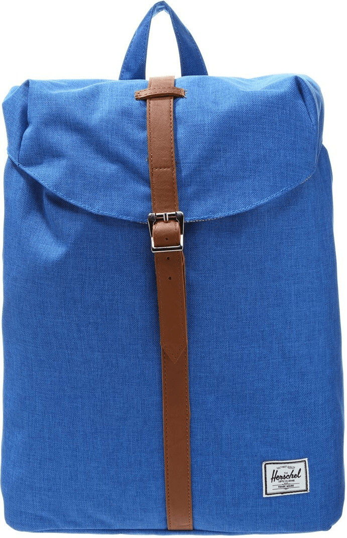Herschel Post Mid-Volume Backpack cobalt crosshatch/tan synthetic leather