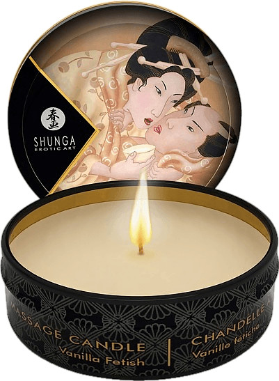 Shunga Mini chandelle de massage vanille fétiche (30 g)