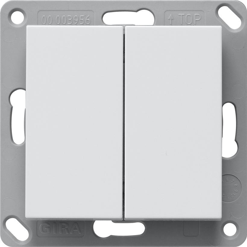 Gira Emetteur mural radio EnOcean 2x blanc brillant (242203)