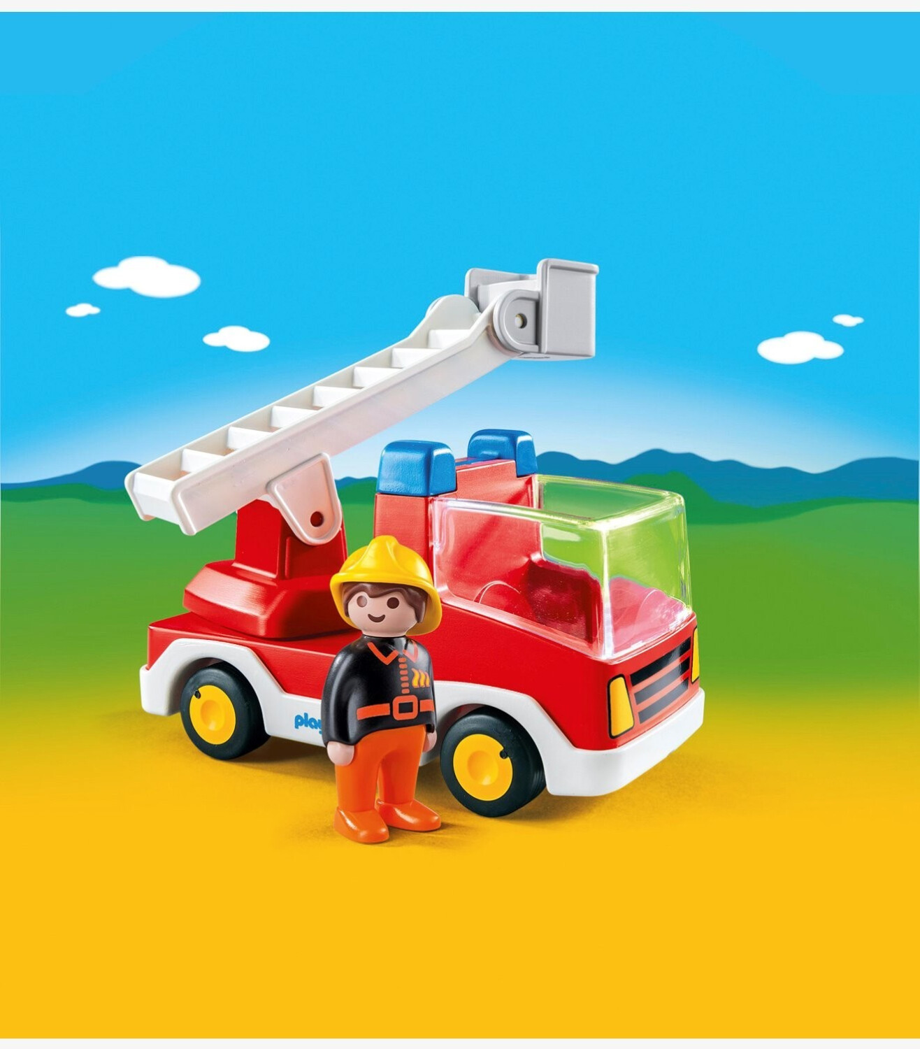 Playmobil 1.2.3 Ouvrier avec camion et garage
