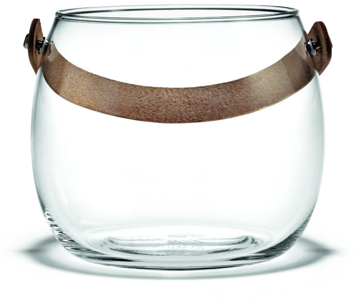 Holmegaard Glasschale mit Lederhenkel Ø 15 cm