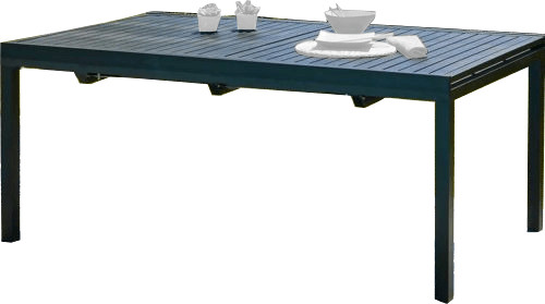DCB Garden Table Miami avec rallonge 180/240 x 110 cm Aluminium