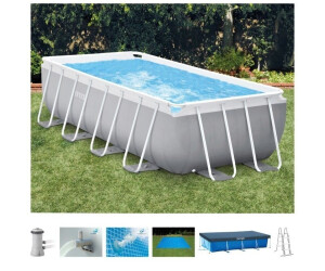 piscine tubulaire prism rectangulaire 488 x 244 cm + accessoires - intex