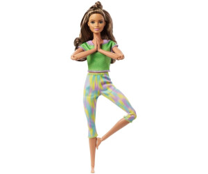 Barbie DHL82 Barbie Made to Move Puppe mit pinkem Top bewegliche und sportliche 
