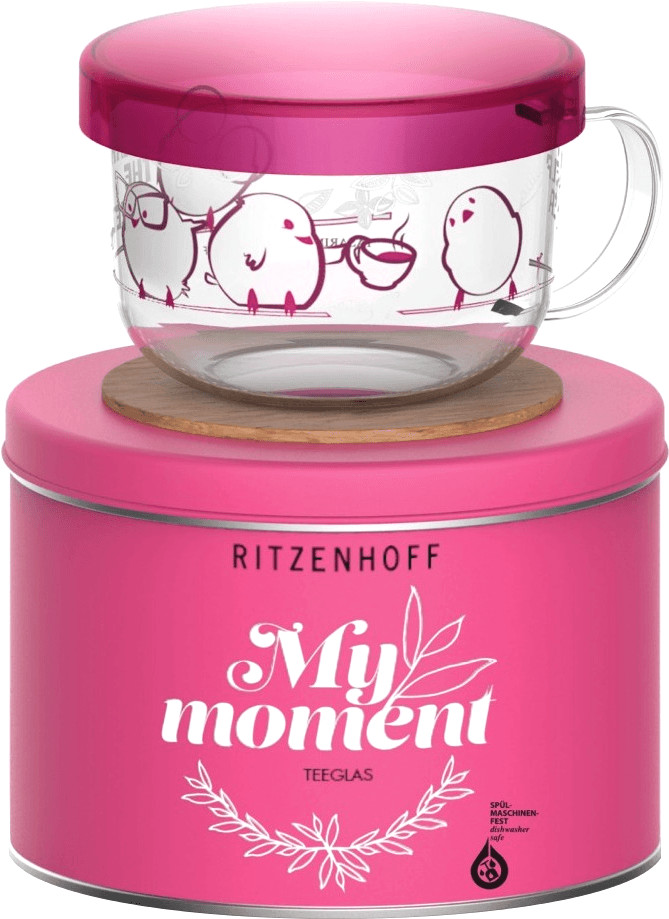 Ritzenhoff My Moment Verre à thé avec couvercle en verre Tasarim Üssü F16